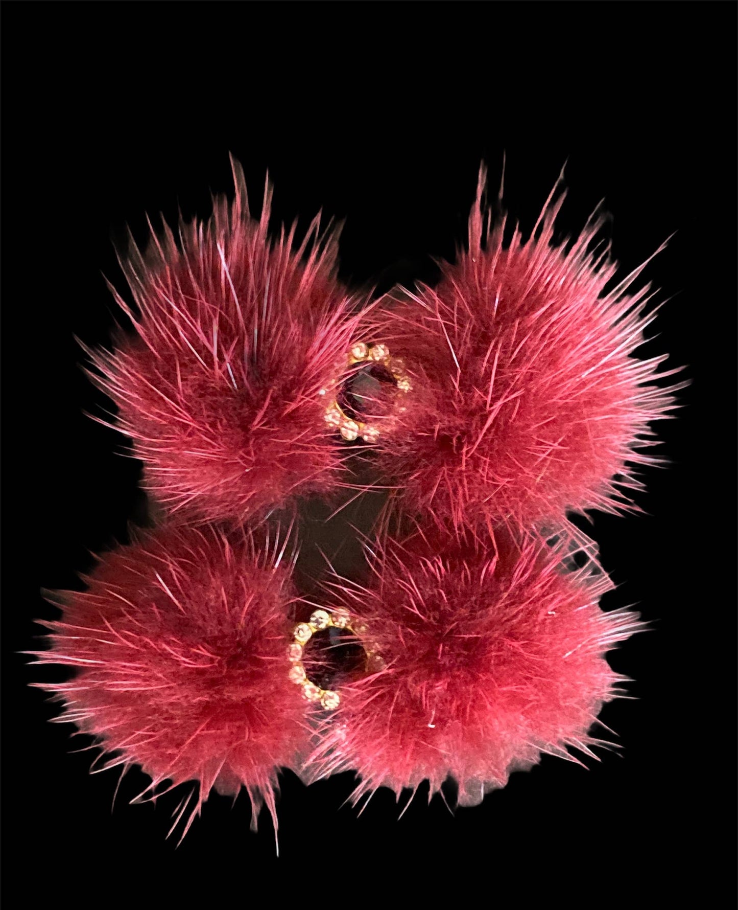 Pom Pom Hair Barrettes