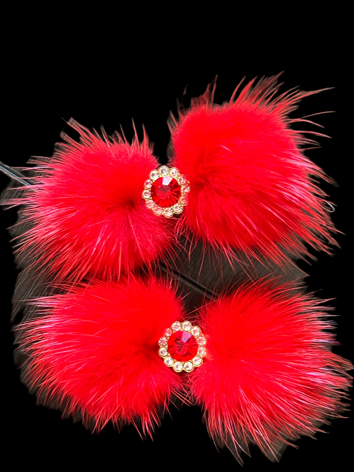 Pom Pom Hair Barrettes