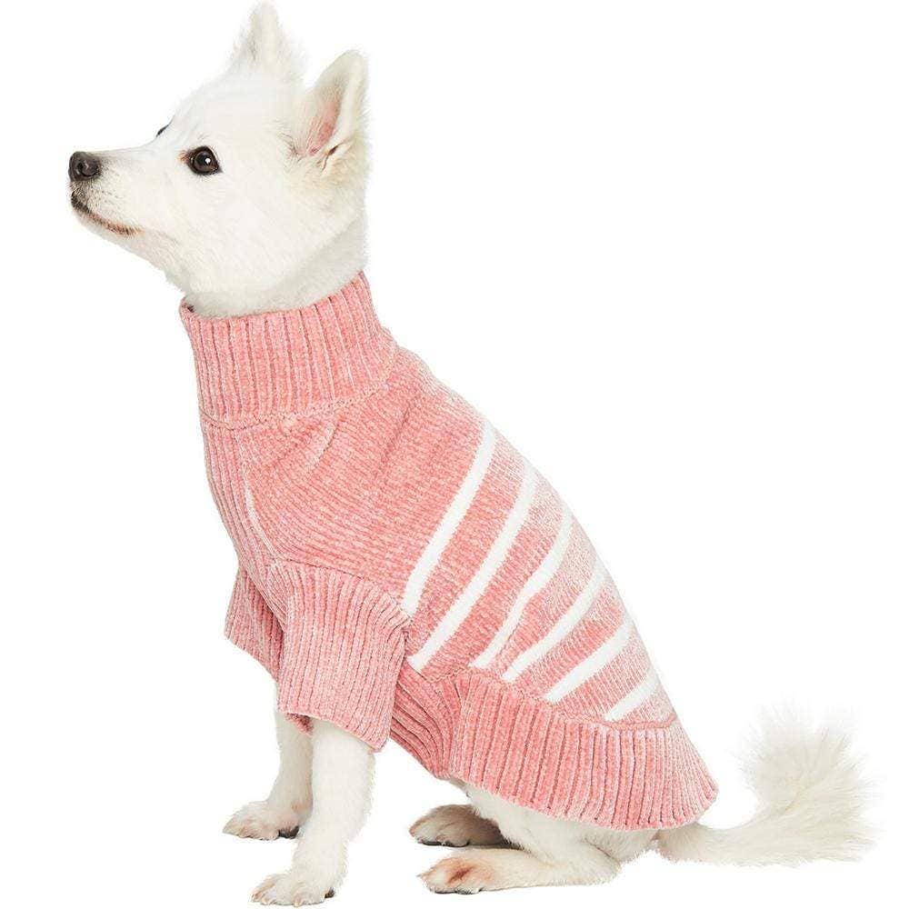 Chenille Dusty Rose Striped Sweater