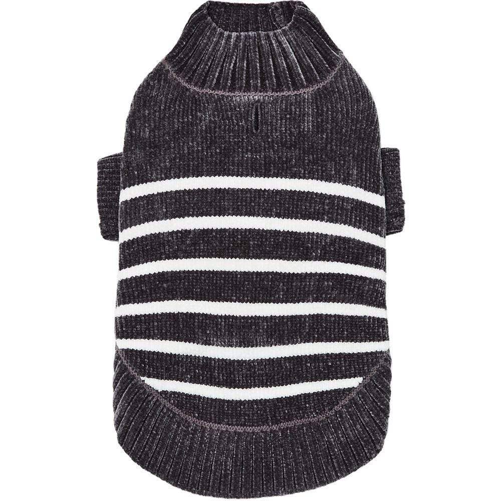 Chenille Classy Gray Striped Sweater