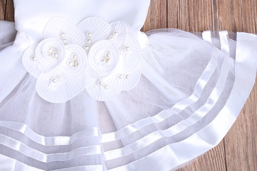 Flowers and Pearls Wedding Dress