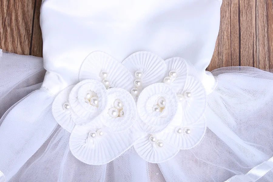 Flowers and Pearls Wedding Dress