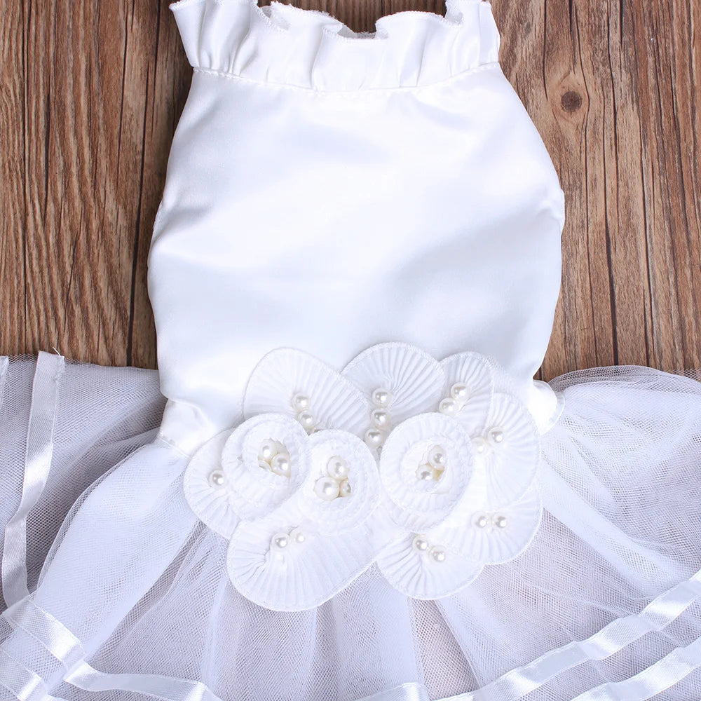 Flowers and Pearls Wedding Dress