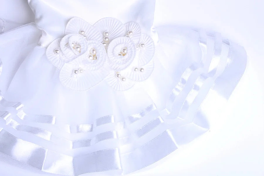 Flowers and Pearls Wedding Dress