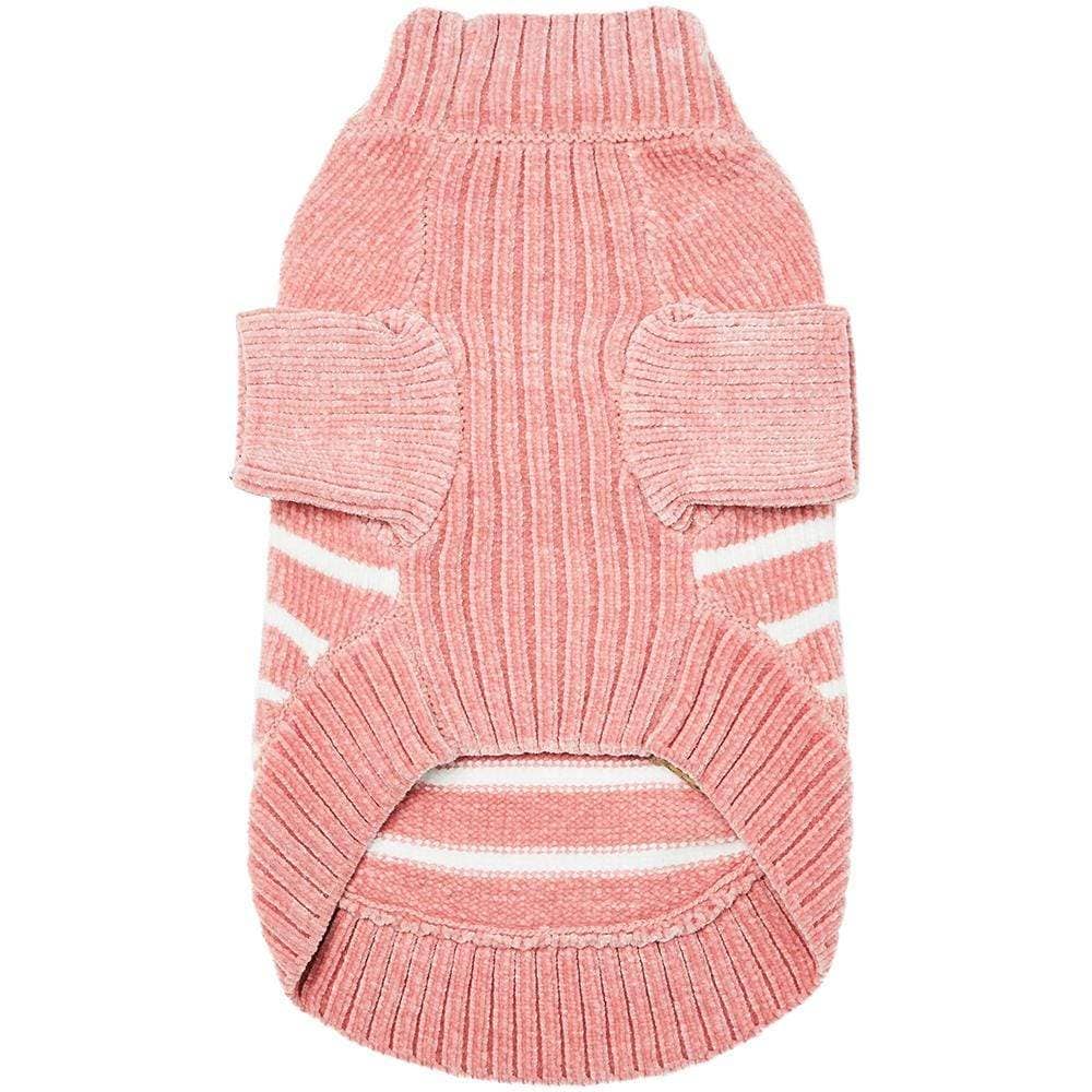 Chenille Dusty Rose Striped Sweater