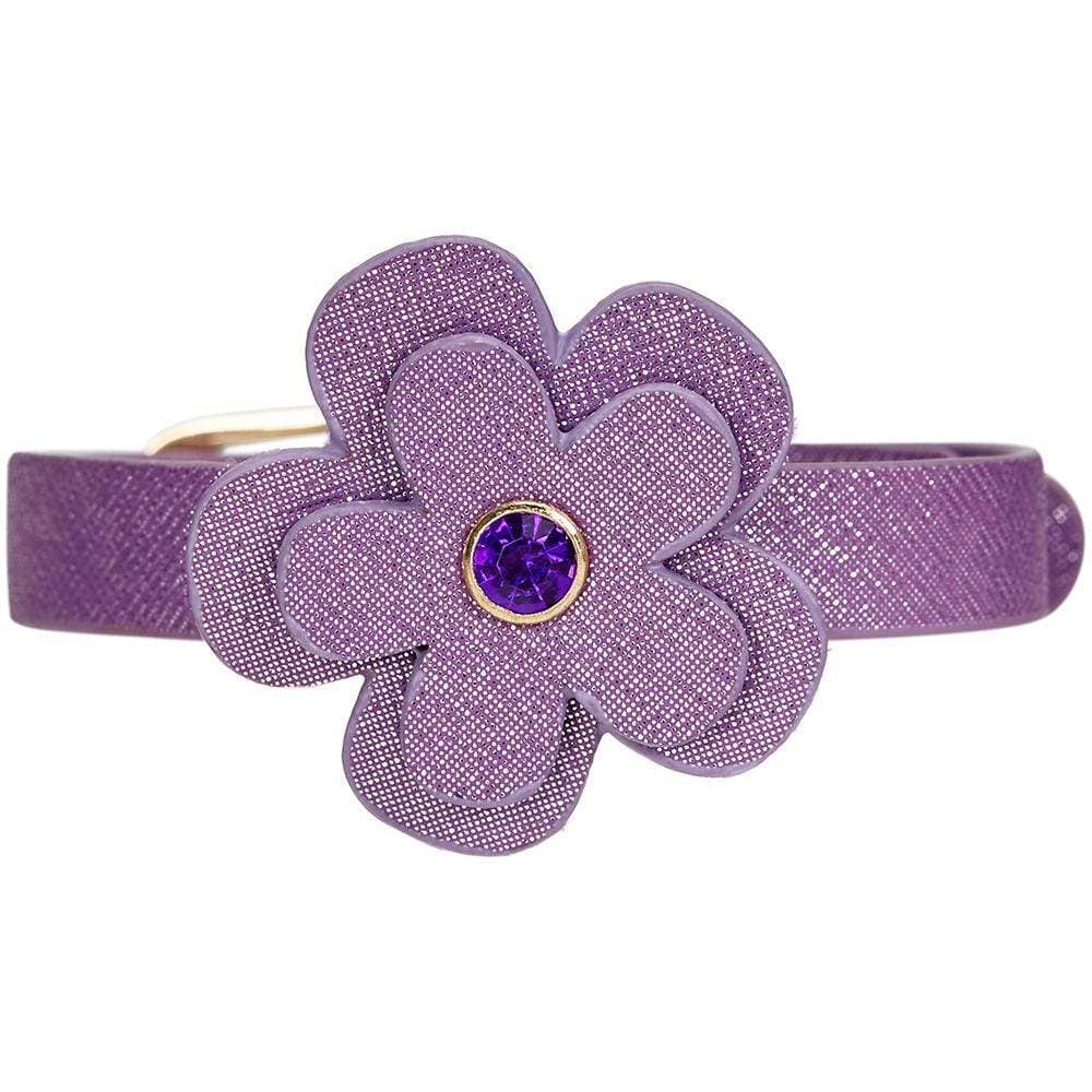 Purple Leather Cat Collar