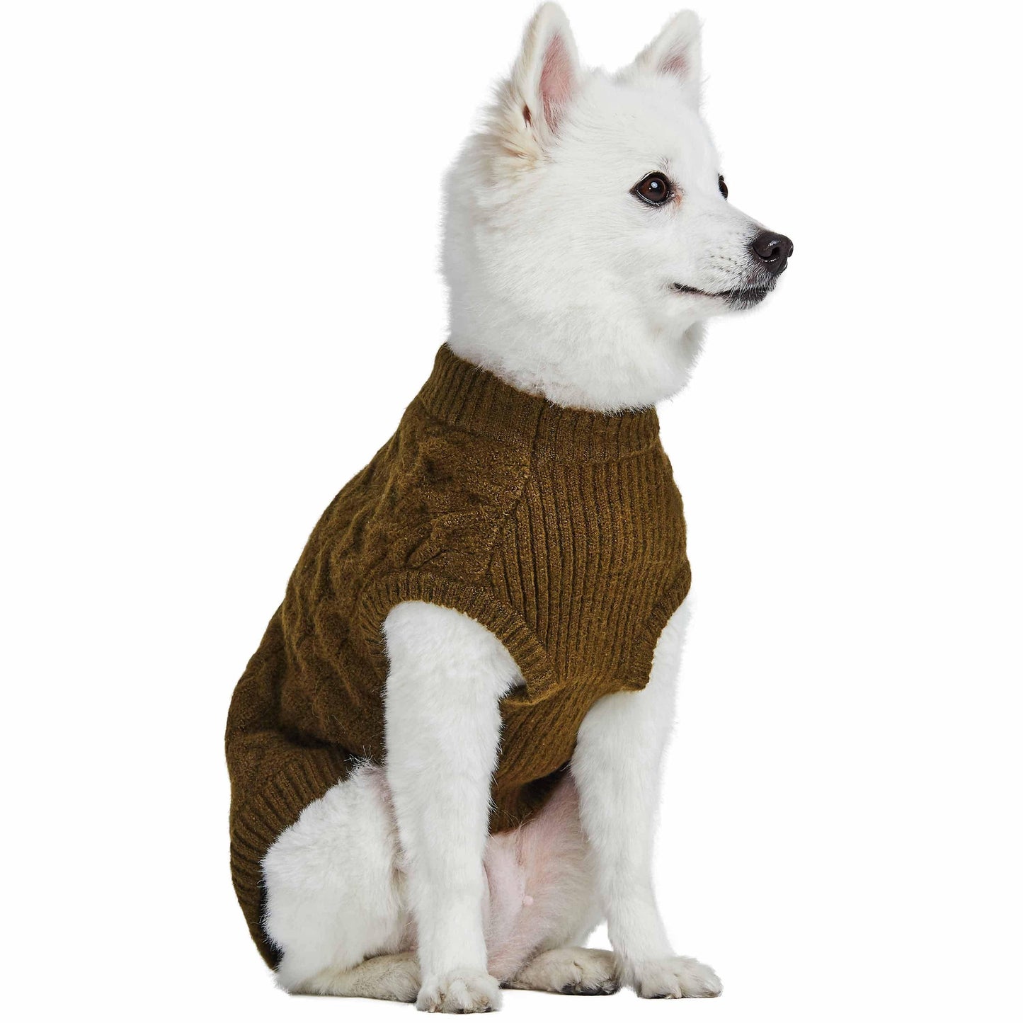 Fuzzy Dark Olive Crewneck Sweater