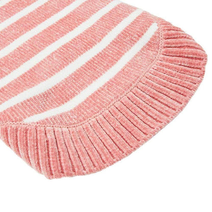 Chenille Dusty Rose Striped Sweater