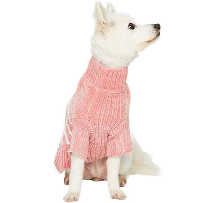Chenille Dusty Rose Striped Sweater