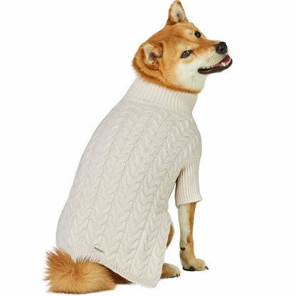 Fuzzy Ivory Turtleneck Sweater