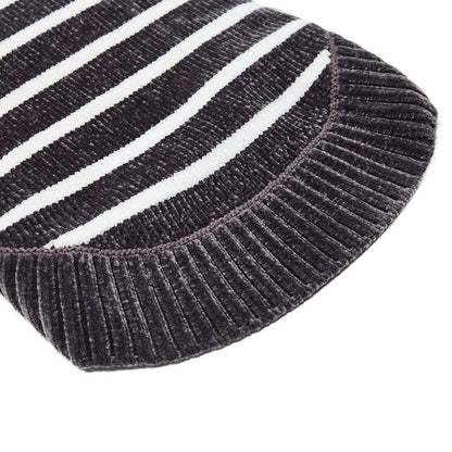 Chenille Classy Gray Striped Sweater