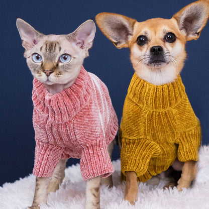 Chenille Dusty Rose Striped Sweater